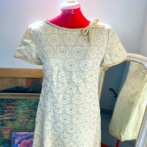 Vintage 1960s Gold Brocade Dress